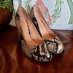 Loeffler Randall Esther Snakeskin Python Print Leather Heels